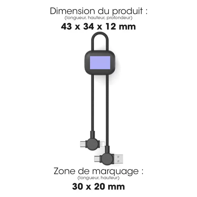 Cable de recharge rapide Akashi ® AKA lumineux 