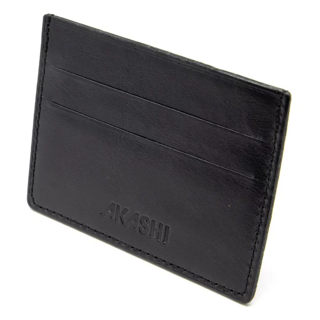 Porte-carte personnalisé en cuir véritable Akashi® 
