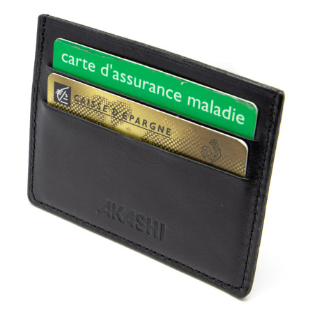 Porte-carte personnalisé en cuir véritable Akashi® 
