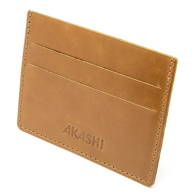 Porte-carte personnalisé en cuir véritable Akashi® 