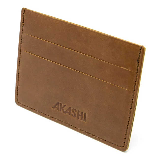 Porte-carte personnalisé en cuir véritable Akashi® 