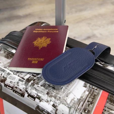 Étiquette à bagage personnalisée en cuir recyclé Akashi ® 
