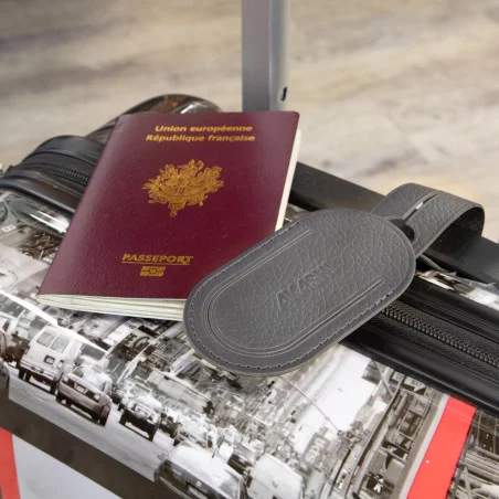 Étiquette à bagage personnalisée en cuir recyclé Akashi ® 