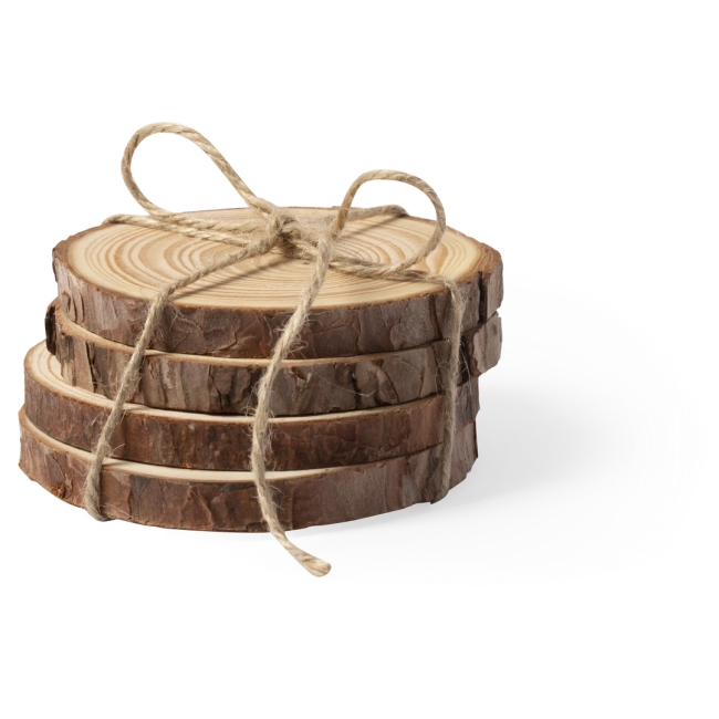 Set sous-verre en bois personnalisable Yantic