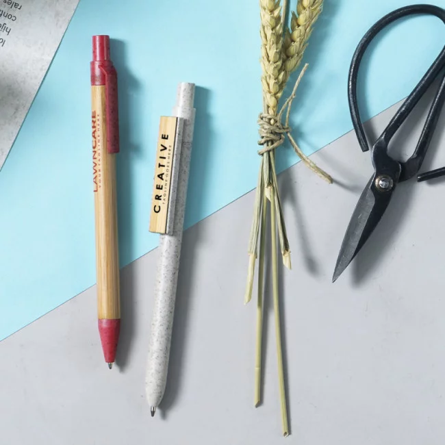 Stylo naturel en canne de blé et bambou Yusin 