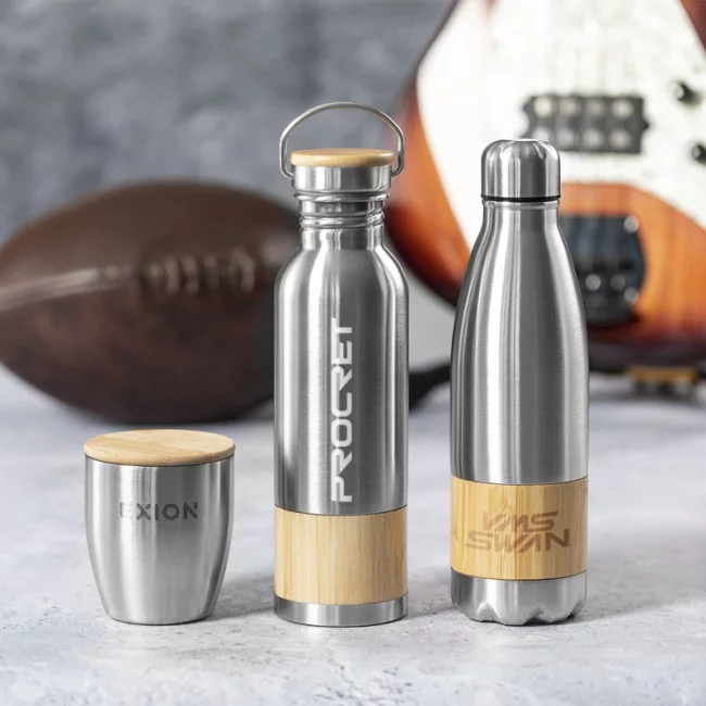 Bouteille publicitaire acier et bambou Guiver 750 ml