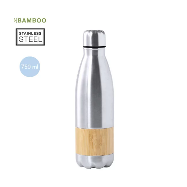 Bouteille publicitaire acier et bambou Guiver 750 ml