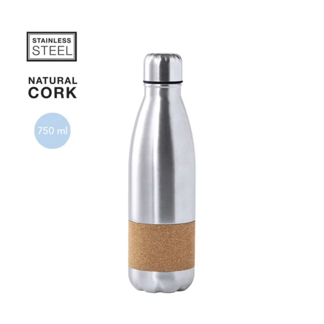 Bouteille acier et liège publicitaire Sereok 750 ml 