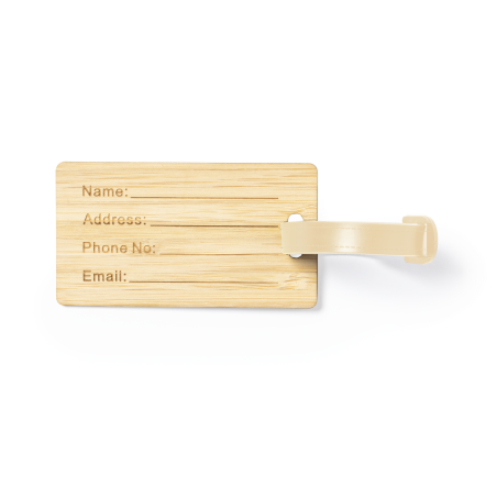Etiquette à bagage en bambou Elwes 