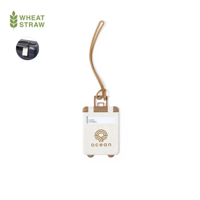 Étiquette à bagage publicitaire en canne de blé 