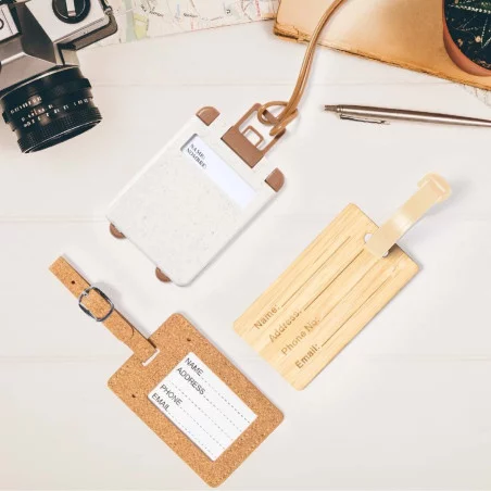 Étiquette à bagage publicitaire en canne de blé 