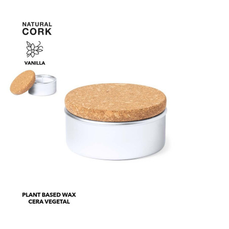 Bougie publicitaire avec couvercle en liège Suyen 