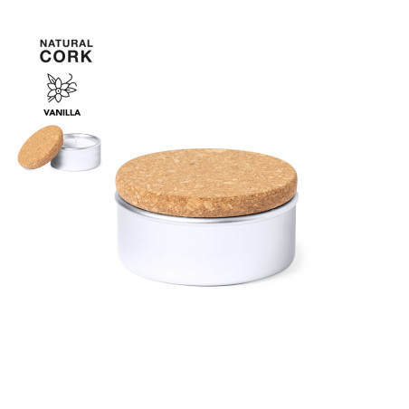 Bougie publicitaire avec couvercle en liège Suyen 