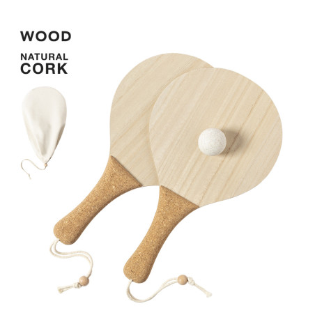 Raquette de plage en bois et liège Bubbak 