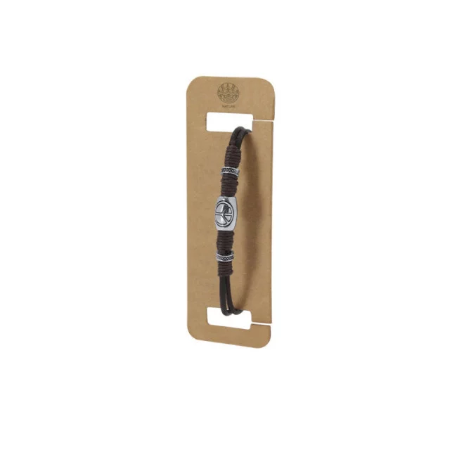 Bracelet en cuir marron publicitaire Luco