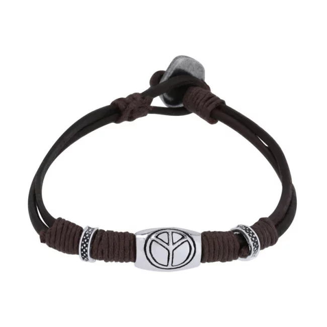 Bracelet en cuir marron publicitaire Luco