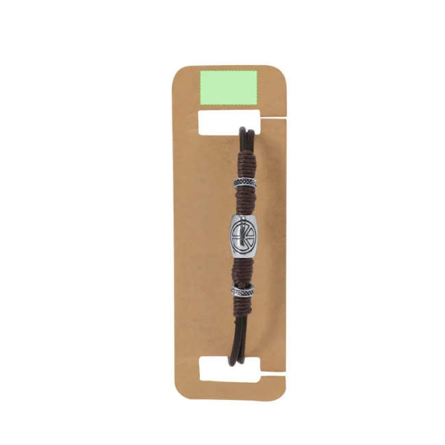 Bracelet en cuir marron publicitaire Luco