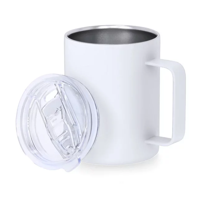 Mug publicitaire isotherme caoutchouc Adelax 400 ml 