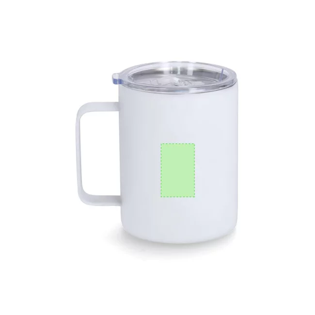 Mug publicitaire isotherme caoutchouc Adelax 400 ml 