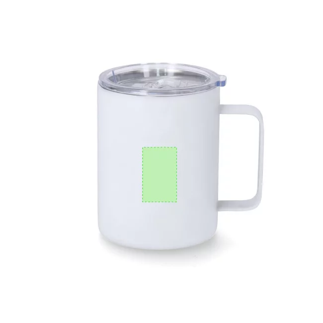 Mug publicitaire isotherme caoutchouc Adelax 400 ml 