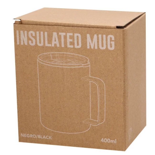 Mug publicitaire isotherme caoutchouc Adelax 400 ml 