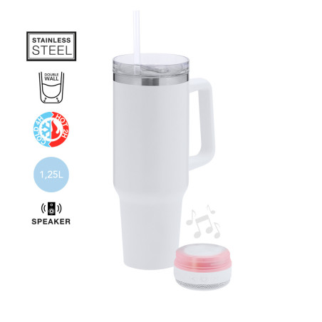 Mug isotherme publicitaire avec enceinte Tracir 1,25 L 