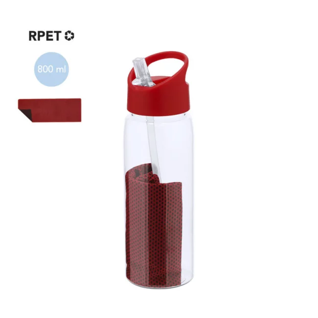 Gourde sport personnalisable et serviette Garyl 800 ml 