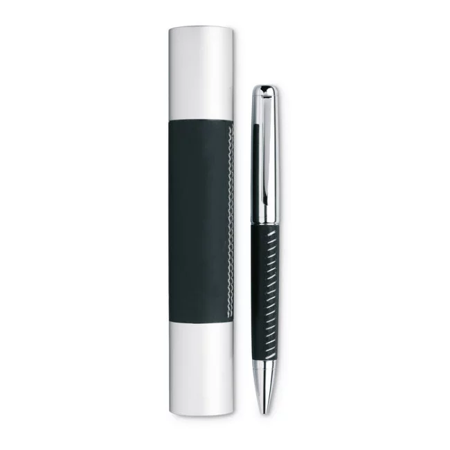 Stylo personnalisé chrome et cuir Premier 