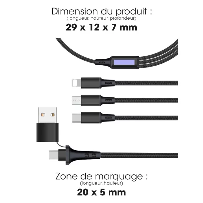 Câble 4 en 1 personnalisé Akashi ® Buru