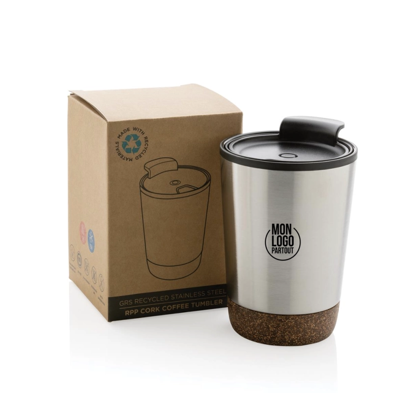 Tasse à café isotherme liège et acier recyclé 300 ml 