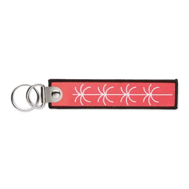 Porte-clés flamme tissé double anneau 