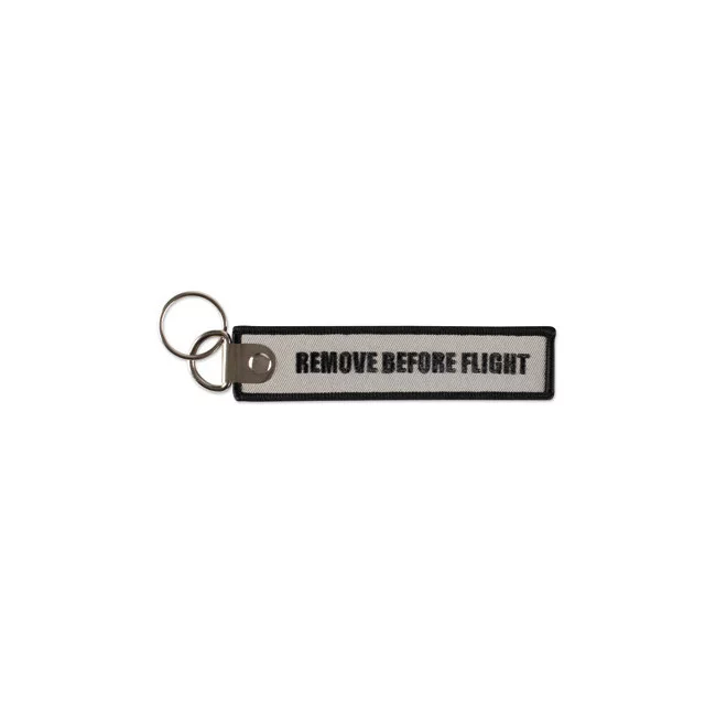Porte-clés flamme brodé double anneau 