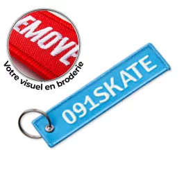 Porte-clés flamme brodé