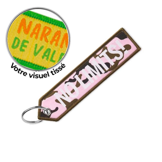 Porte-clés flamme tissé flèche rPET 