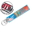 Porte-clés flamme quadri rPET double anneau 