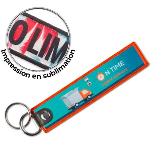Porte-clés flamme quadri double anneau 