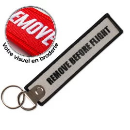 Porte-clés flamme brodé...