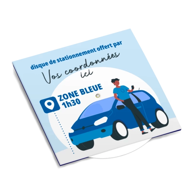 Disque de stationnement personnalisé Fabriqué in France