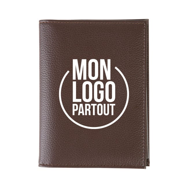 Porte carte grise publicitaire 4 volets similicuir 