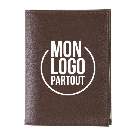 Porte carte grise publicitaire 4 volets similicuir 