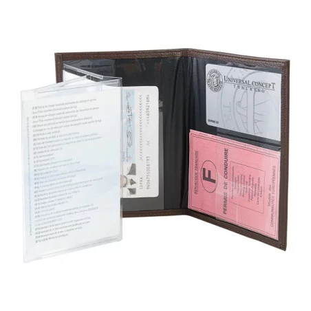 Porte carte grise publicitaire 4 volets similicuir 