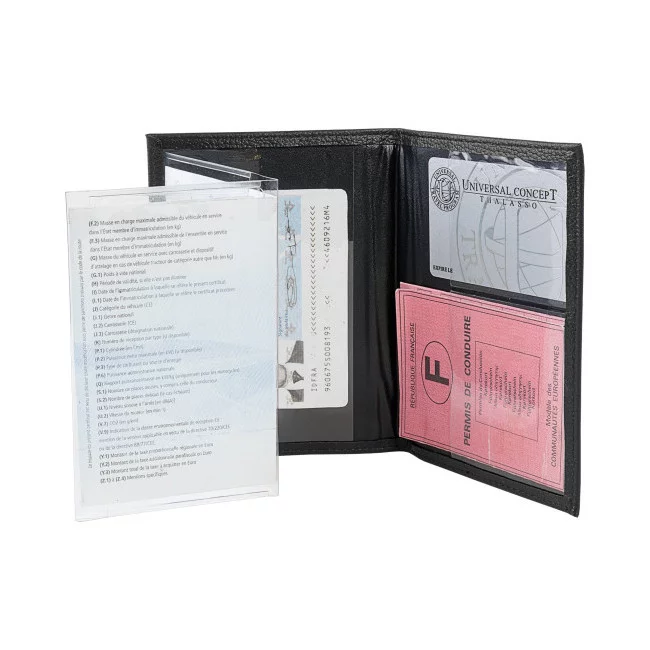 Porte carte grise publicitaire 4 volets similicuir 