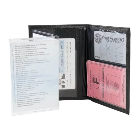 Porte carte grise publicitaire 4 volets similicuir 