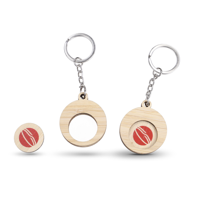 Porte-clés jeton en bambou Take 