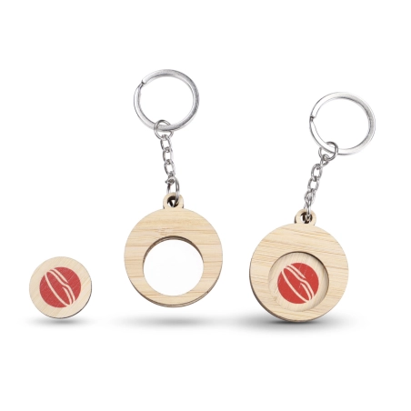Porte-clés jeton en bambou Take 