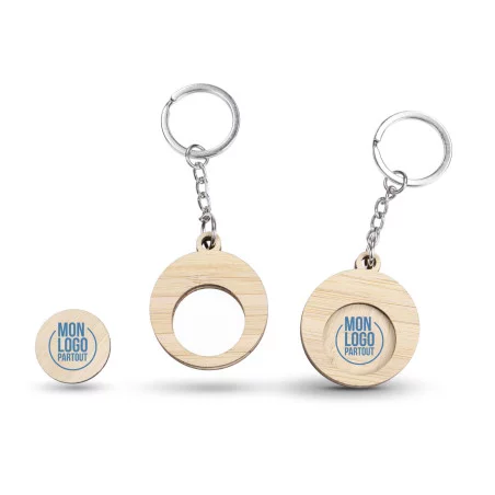 Porte-clés jeton en bambou Take 