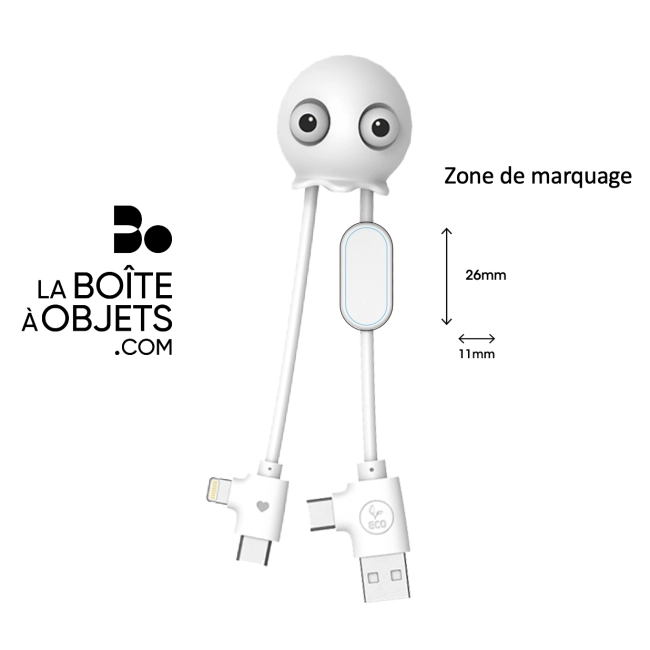 Câble de recharge personnalisable Jelly Xoopar ® GRS 