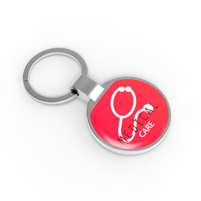 Porte-clés métal doming rond