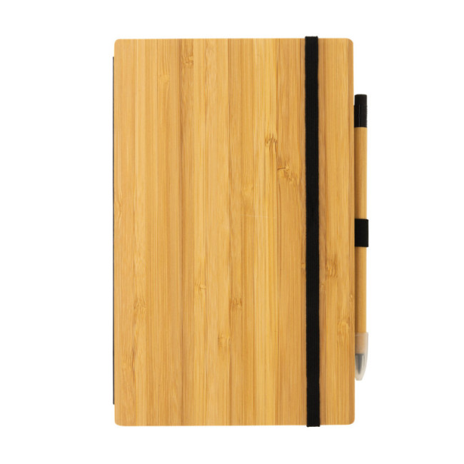 Set publicitaire avec carnet et crayon infini en bambou 
