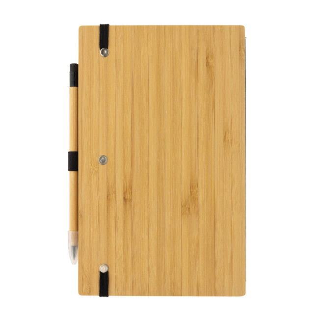 Set publicitaire avec carnet et crayon infini en bambou 